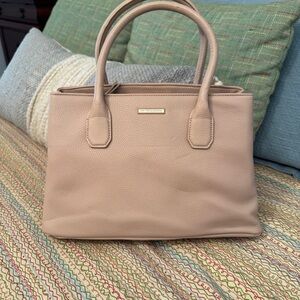 NWT New York and Company Stylish Nude Satchel has short and long straps